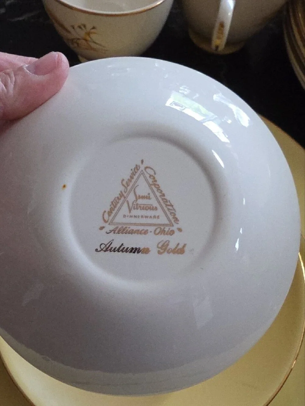 Yellow and White Floral Dinnerware with Gold Trim Accents